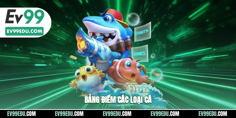 Bảng điểm các loại cá